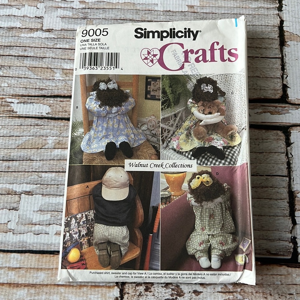 Simplicity Crafts Resting Doll Decor Uncut Sewing Pattern